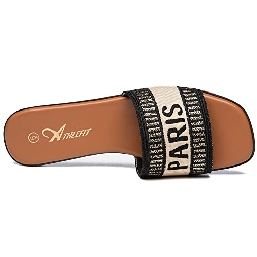 Athlefit Women's Flat Sandals Comfortable Slide Sandals Dressy Summer 20253