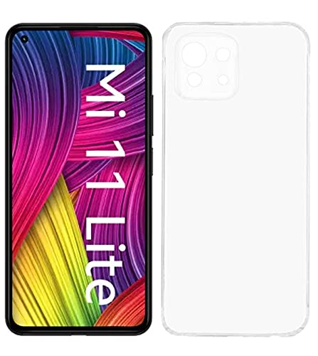 Image of Soft Flexible Silicone Back Cover Compatible with Xiaomi Mi 11 Lite, Transparent Case