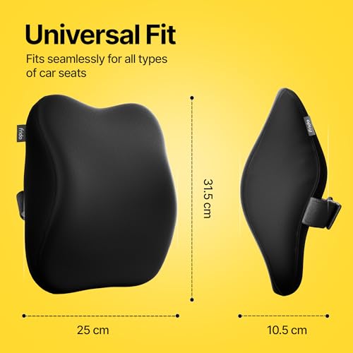 Frido Ultimate Car Neck Rest Pillow, Ultrasoft Car Pillow for Comfortable Car Rides, Superior Neck Support Cushion, Relieves Neck Pain, Hi-Per Foam Head Rest Pillow with Washable Velvet Cover, Black (Image - 6)