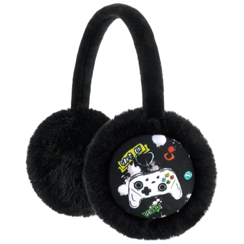 WAWSAM - Kids Earmuffs Warmer Ear muffs Winter Fleece Earmuffs Warm Ear Covers for Toddle Girls Boys (Black)