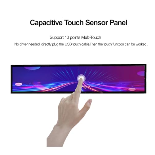 Image of 24 inch 1920x360 DV240FBM-NB0 IPS Stretched Bar LCD Touchscreen | and H /D USB SD Card Board,Capacitive Touch Sensor Panel,Support 10-Points Multi-Touch