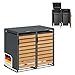 STEELSØN Kestra Mülltonnenbox 2er bis 120L – Mülltonnenverkleidung aus Stahl mit Sichtstreifen in Holzoptik – hochwertige Müllcontainer für 2 Tonnen – Müllbox in Anthrazit – Gerätebox wetterfest