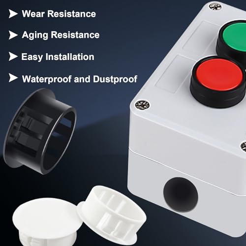 Image of Tnisesm 135Pcs 8 Sizes Nylon Plastic Hole Plugs Black 1 /4 inch 5 /16 inch 3 /8 inch 1 /2 inch 5 /8 inch 3 /4 inch 7 /8 inch 1 inch Round Drill Hole, Furniture Cabinet Insert End Caps Industrial Hardware Biscuits & Plugs