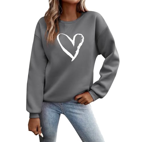 Sweat-shirt imprimé à col rond pour femmes - Haut décontracté à motifs