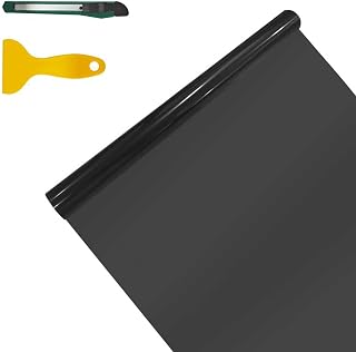 KUQUTIDY Car Headlight Taillight Vinyl Tint Film Roll, 12"×48" Self-Adhesive Air-Release Headlight Tint Stickers with Tools, Protection Film for Car Headlight, TailLight, Fog Light (Light Black)
