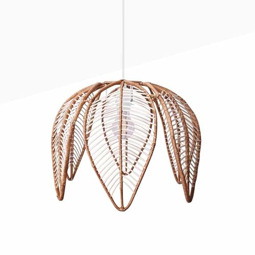 Lámpara colgante de ratán natural tipo flor para techo de salón