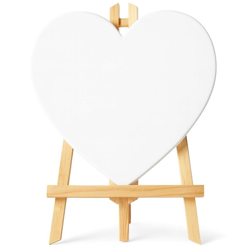 Fitto Heart Shaped Canvas 20x20cm with Wooden Stand 29x20cm