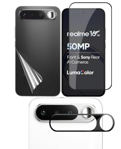 Image of FabeKee /Tempered Glass Screen Protector Compatible for Realme 16 5G | Front And Back Screen Guard With camera lens protector