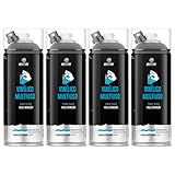 4 Tinta Spray Vinil Pro Envelopamento Preto Fosco 400ml Mtn