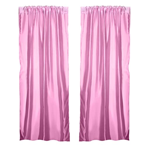 Ronyme Rideaux Satinés pour Fenêtres Maison Bureau, Rose, 100x200cm