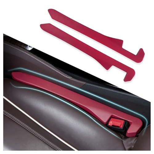 IHOTDER 2PCS Car Seat Gap Filler - Car Seat Gap Filler Organizer for Holding Phone,Key,Purse - Universal Car Gap Filler Fits CCar Truck SUV Car Interior Accessories (Burgundy/2PCS)…