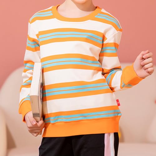 LittleSpring Boys Girls Striped Sweatshirt Long Sleeve Pullover Casual Crewneck Tops2