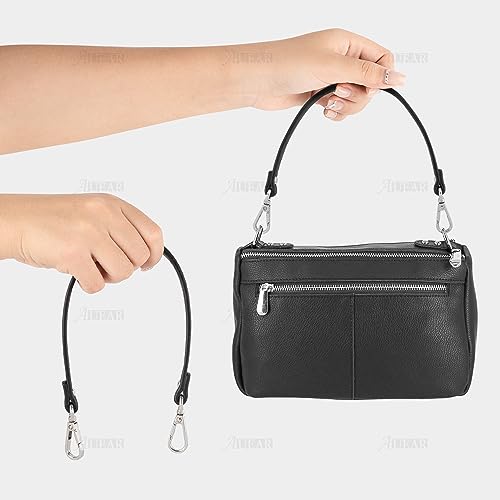 AUEAR, 2 Pack Replacement Handles Purses Straps Black Handbag Strap for Handmade Straw Small Bag (15.9 Inches, Style B)4