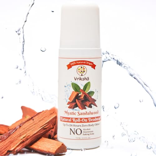 Image of 100% Natural Roll On Deodorant | 24 Hour Body Odour Protection | Sandalwood & Frankincense Essential Oils | ZERO Alcohol | For Women & Men