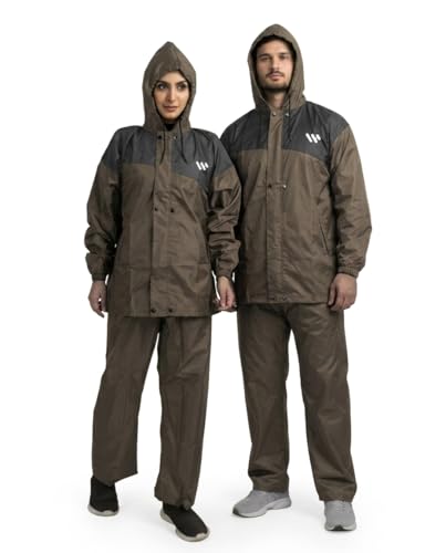Image of Ranger Unisex 1 Set Rain Suit with Hooded Jacket & Trouser | TPU Coated Bike Riding Wear with Seam Sealed Protection