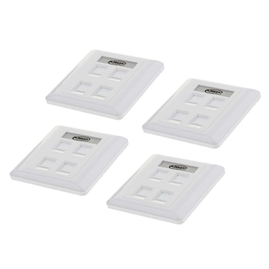 CALANDIS™ 4x Quad Data Wall Outlet Face Plate 4 Port RJ45/RJ11 Ethernet Network Socket | Plugs Jacks & Wall Plates | Networking Cables & Adapters | Computer Cables & Connectors-image-47