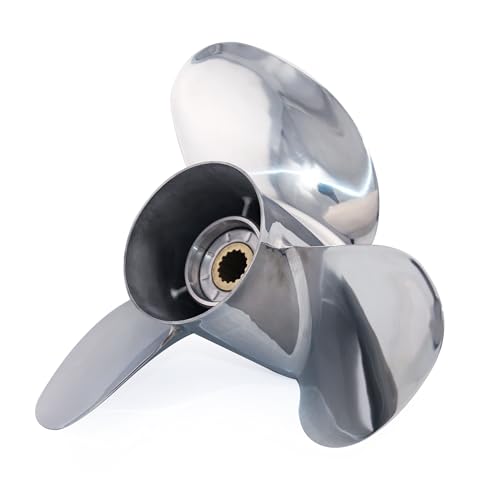 Image of CAPTAIN Boat Propeller fit Yamaha 115p 60 75 90 100 115 130 HP Outboard Engines, Stainless Steel 15 Spline Tooth Prop, RH, OEM