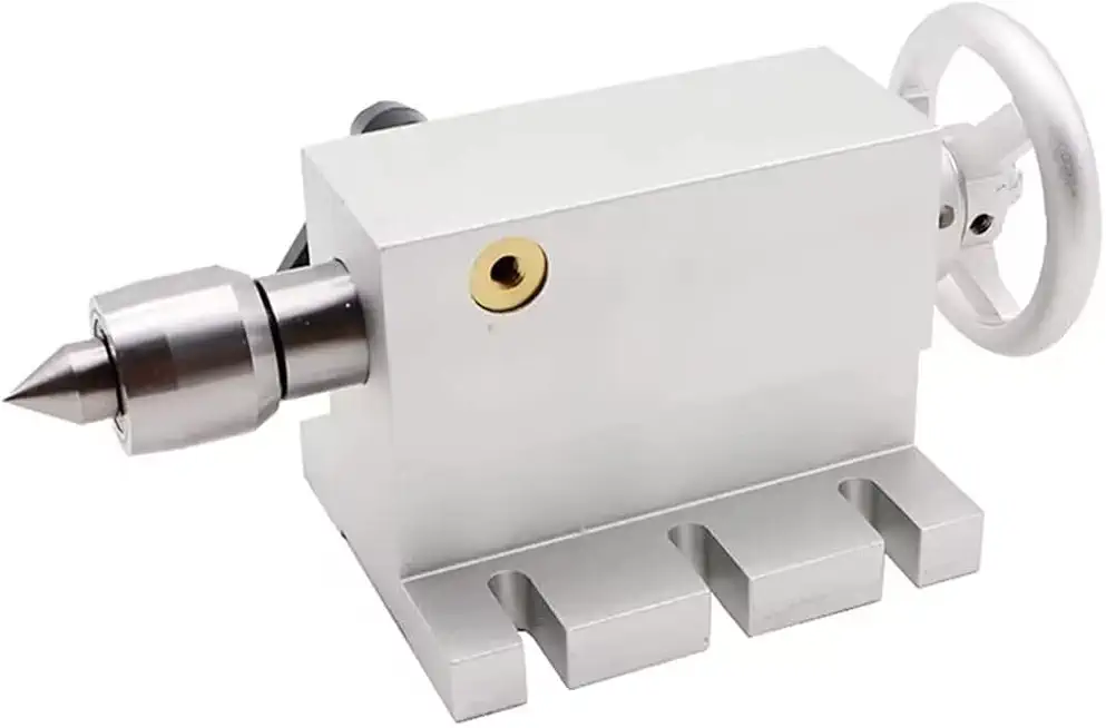 CNCTOPBAOS MT2 65mm Tailstock,Morse Taper 2 Live Center Height Woodworking Lathe Chuck Handle For Rotary Table CNC Router Engraving Machine Milling La