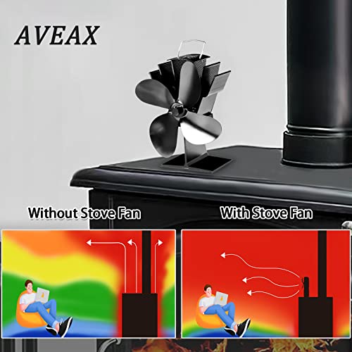 AVEAX Kaminventilator Ofenventilator Ventilator für Kaminofen ohne Strom, 4 Blättern-6