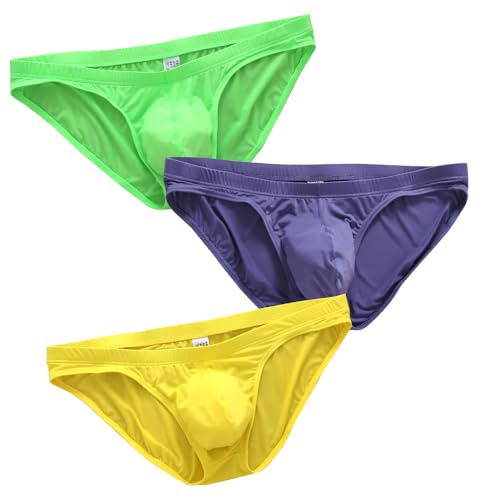 Ultra light and breathable Ice Silk Men's Breathable Micro Mesh Briefs Underpants Sexy Man With Pouch For Men Pack