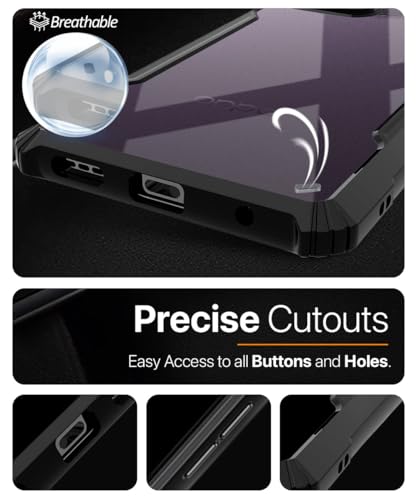 Image of WOW IMAGINE Shock Proof Clear Protective Back Case for Oppo F29 5G - AirEDGE Technology | 360 Degree Camera Protection | Transparent Hybrid Back Case Mobile Cover - Black
