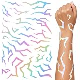 3 piezas kpop tatuajes temporales Demon estilo – holográficos pegatinas tatuajes, accesorios para cosplay, decoración cumpleaños, stickers para fiesta temática, halloween y celebraciones