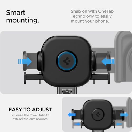 Image of Spigen TapLock Adhesive-Free Screen Mount Designed for Tesla Model Y | For Model Y /3 /S /X /Juniper /Cybertruck - Compatible with iPhone, Samsung, and More