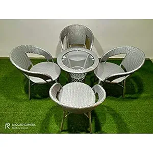 Indiid Homes D-12|Indoor |Outdoor |Living Room| Balcony| Garden| Chair Table Set 4+1 (4 Chair + 1 Table)| Furniture Set| Coffee Chair Table Set| Powder Coated|