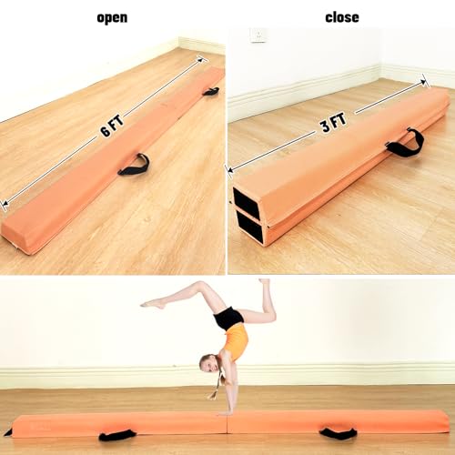 Image of Marfula 6 FT / 8 FT / 9 FT Folding Gymnastics Beam Foam Balance Floor Beam