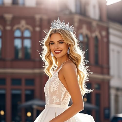 Crowns and Tiaras jewelry sets for Wedding princess birthday party Halloween Prom Pageant Jewelry for Women Crystal Bridal Jewelry Set for women2