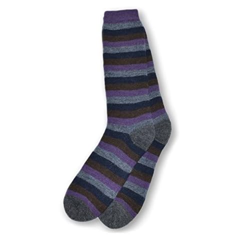 Invisible World Women's Alpaca Socks Cozy Cute Striped Winter Gear Blue Cover