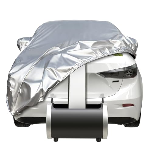 Automatic Car Cover with Remote Control for Sedan length194-204 in width75 in Retractable Auto Covers Portable Rully Enclosed Vehicle Protection Cover Tent Outdoor Waterproof Hail Proof