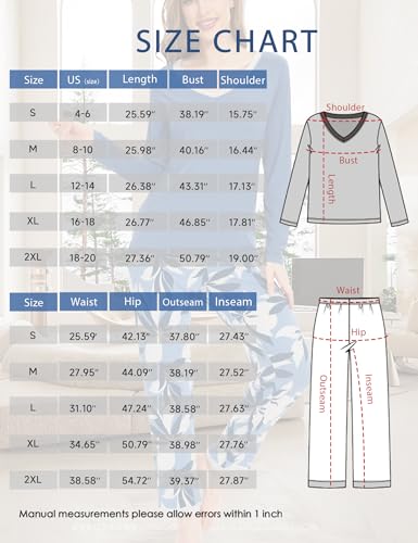 Image of GYS Women's Bamboo Viscose Long Sleeve Pajamas Set