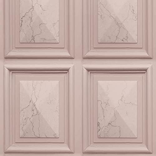 Amara Panel Vinyl Wallpaper Blush Pink Wood Panel Belgravia 7377