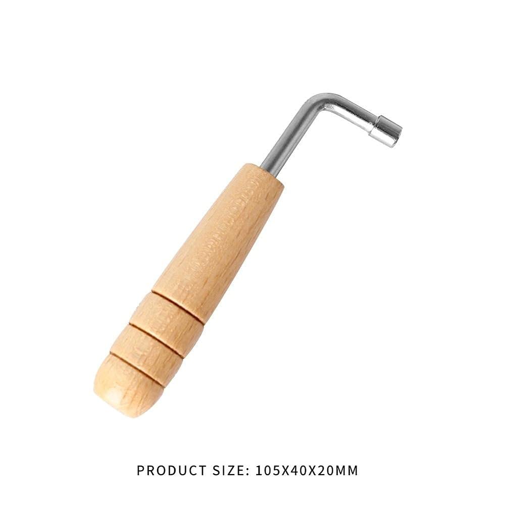 zalati Llave de afinación en forma de L, martillo de afinación con mango de madera para herramienta de reparación de arpa de lira