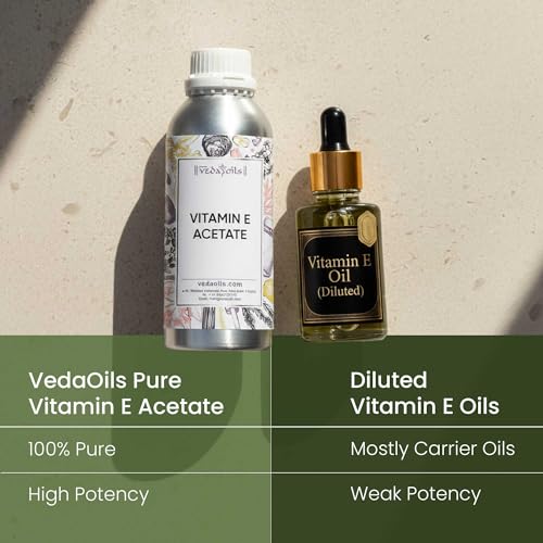Image of VedaOils Vitamin E Oil 100ml | 100% Pure Vitamin E Oil for Face, Hair, Skin & Body | Vitamin E Hair Oil for Hair Growth & Skin Care