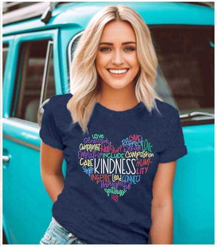 Kindness Shirt for Women Summer Casual Short Sleeve Inspirational Tee Tops3
