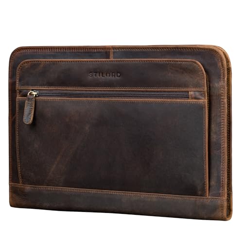Classeur portfolio A4 en cuir STILORD Elton pour protéger son MacBook 13.3 et ranger ses papiers