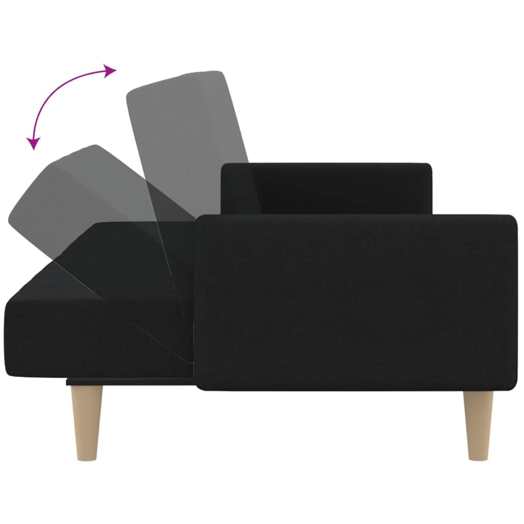 sofás de Dos plazas,Sofa 120 cm,Sofa Cama Dos plazas,Sofá Cama de 2 plazas Tela negroAdecuado para salón, Dormitorio