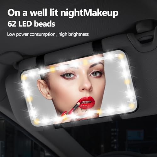 Espejo LED para auto con 3 modos de luz y pantalla táctil miniatura 3