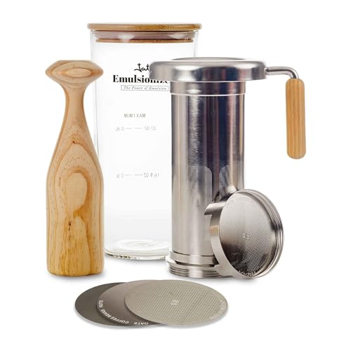JATA JEEM2450 - Máquina para Leche Vegetal Casera, Zumo, Sopa, Caldos Caseros, Sopas, …Tritura, Filtra y Emulsiona. Filtro de Acero Inoxidable. Emulsionizer