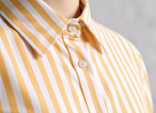 Image of Women's Cotton Striped Shirt | Casual Button Down Shirts for Women | Full Sleeve Stylish Office Wear Top | Regular Fit Color
