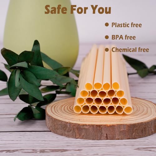 200 Pitillos biodegradables de bambú reutilizables 5 pulgadas miniatura 3