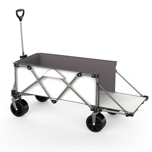 Faltbarer Rollwagen Einkaufswagen Picknickwagen Campingwagen für Camping Strand – Bild 3