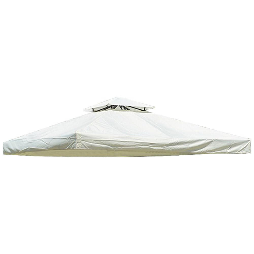 Housse de rechange imperméable à 2 niveaux pour tonnelle – Résistant aux UV – Toit de tente pour terrasse extérieure, pergola et jardin – Parfait pour tous les temps