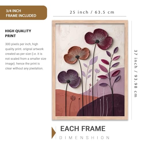 Image of kotart Aesthetic flower Art Home Decoration Painting | Floral Paintings With Frame For Living Room Bed Room Hotel Wall Decor Digital Reprint (25x37 inch)