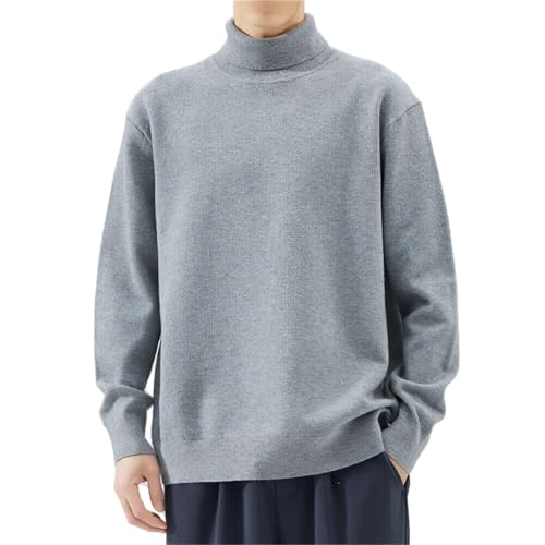 crazynekos Men's Turtleneck Sweater Casual Knitted Pullover Winter Warm Sweaters