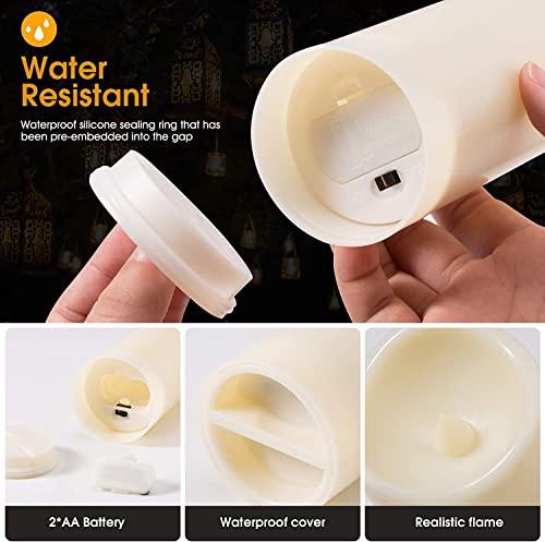 Image of YOROXRG 12 Pack Flameless Candles Battery Operated Waterproof Led Candles (D:2.2 inch X H:4 inch 5 inch 6 inch 7 inch) Candles with 2 Remotes Contro for Wedding, Party, Birthday