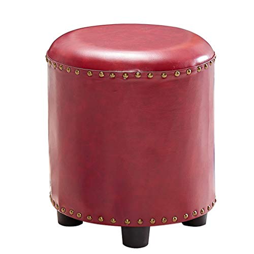 Pouf rond en similicuir durable avec assise confort premium