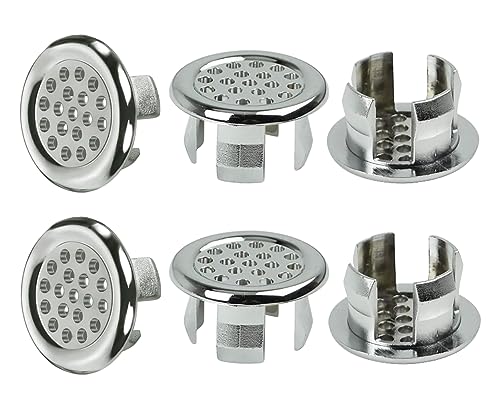 Anillo de Rebose del Fregadero,6 PCS Anillo Hueco Orificio Tapa Redonda Cubierta de Desbordamiento Tapa de drenaje Hogar Estándar Insertar en el orificio Tapas para Baño Lavabo de la cocina Lavabo